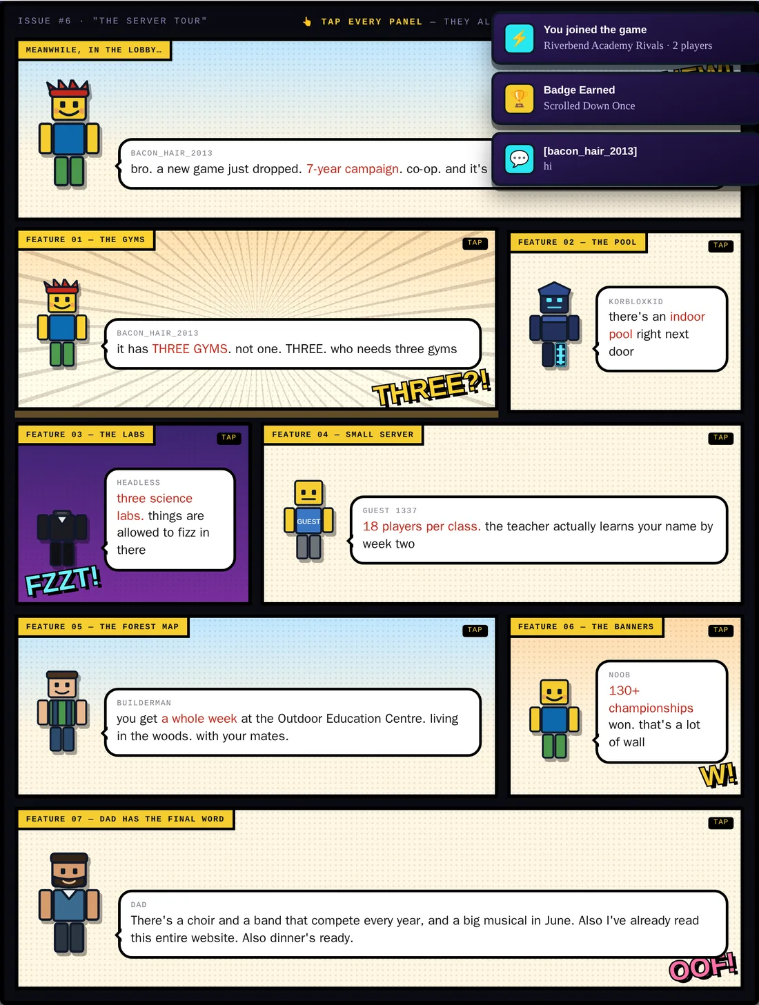 Further comic panels in the style children read fluently