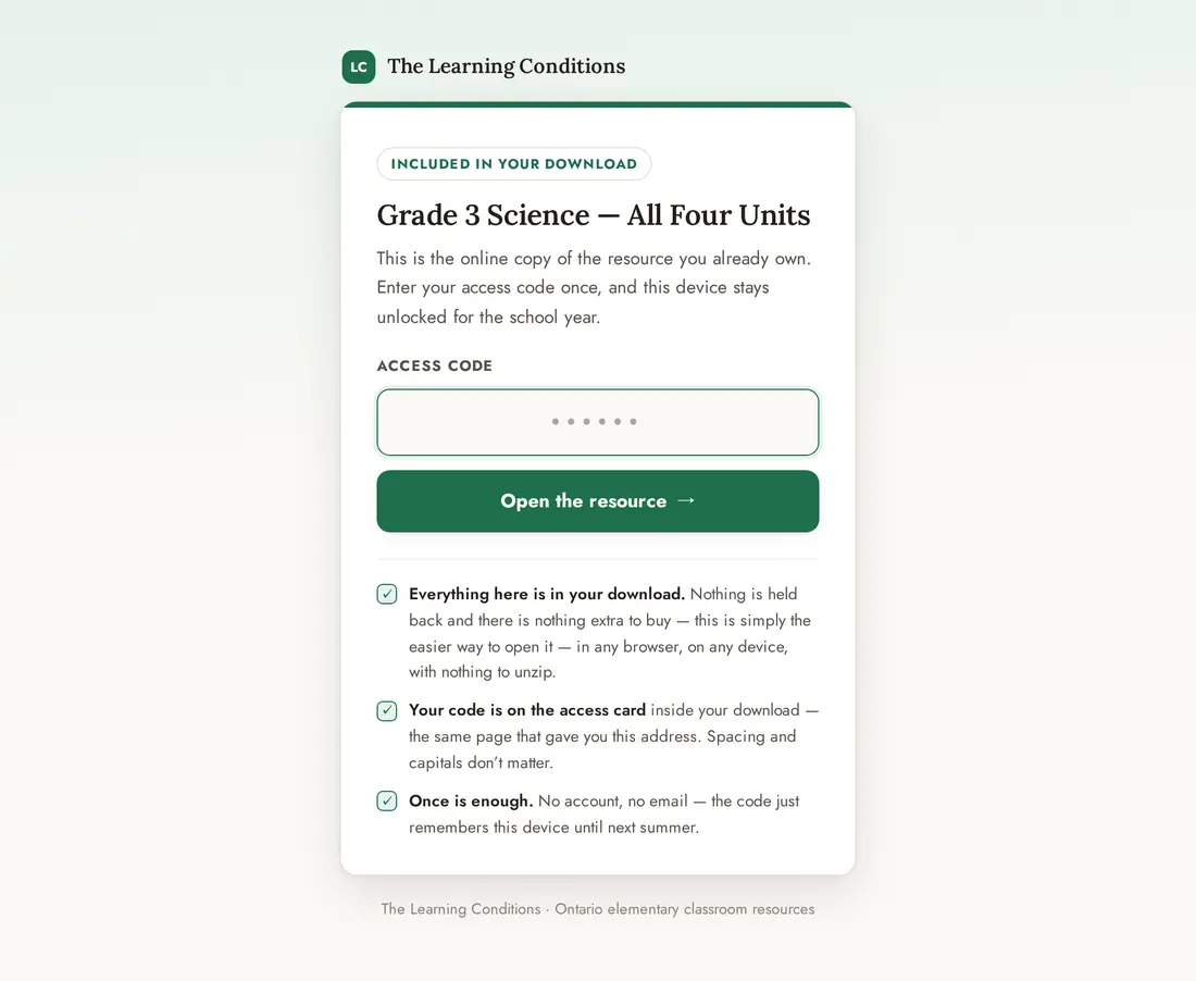 A science vocabulary matching game