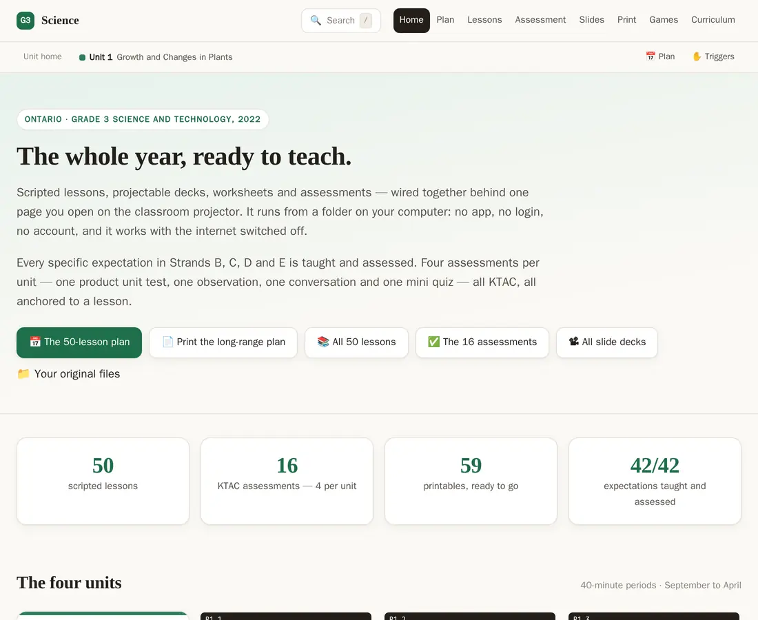 Science unit home page